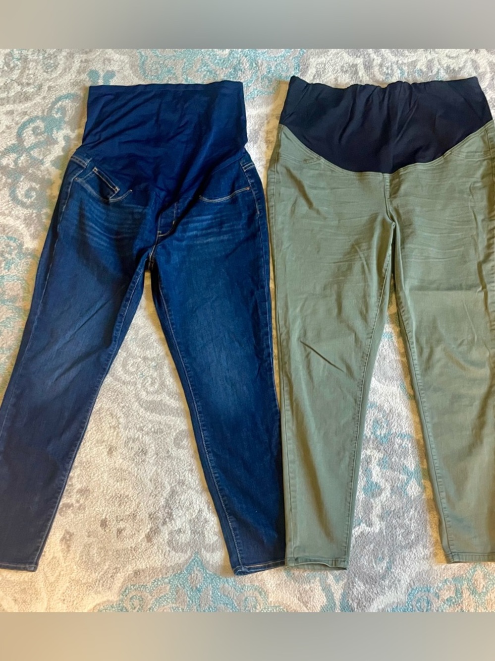 Maternity Pants Bundle Skinny Jeans & Olive Pants (Size 16)